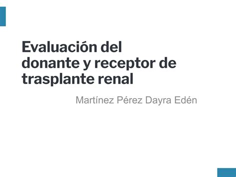 Evaluacion Del Donante Y Receptor Del Trasplante Renal Pdf