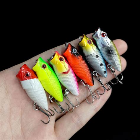 Hengjia 60pcs 3 5CM 2 7G Small Poppers Floating Fishing Lures Hard Bait