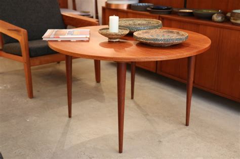 Round Teak Coffee Table Couchtisch Mid Century Danish Modern Design