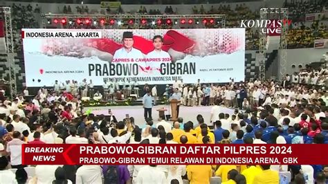 Orasi Di Gbk Gibran Tenang Pak Prabowo Saya Sudah Ada Di Sini Video