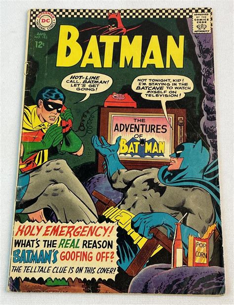 Lot Vintage Aug 1966 Batman No 183 DC 12 Cent Comic Book