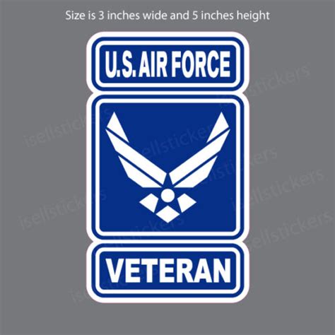 Air Force Veteran Wings Logo Military Bumper Sticker Window Decal I Sell Stickers Shop