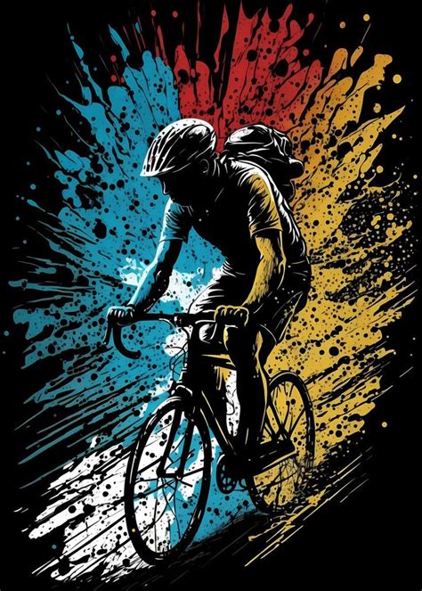 Bicycle Splash Art Poster Picture Metal Print Paint By Lalou