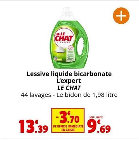 Promo Lessive Liquide Bicarbonate L Expert Le Chat Chez Coccimarket