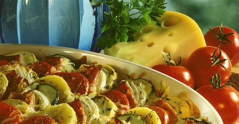 Kartoffel Zucchini Gratin Mit Tomaten Und Speck Rezept Eat Smarter