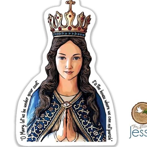 Virgin Mary Maria Portrait Catholic Stickers Etsy