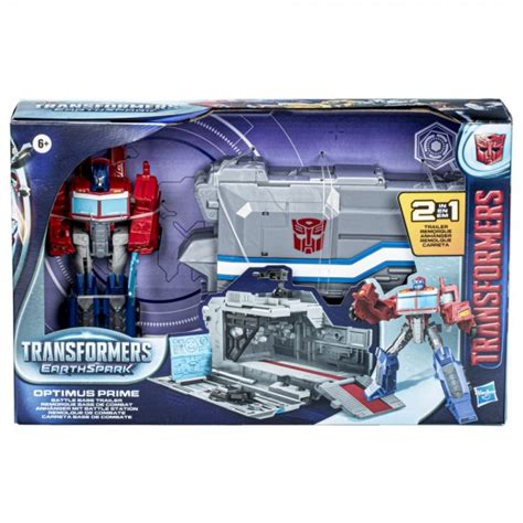 FIGURA DE ACCIÓN TRANSFORMERS EARTHSPARK OPTIMUS PRIME CON REMOLQUE DE