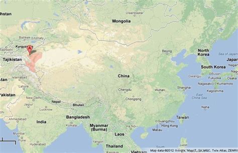 Kashgar on Map of China