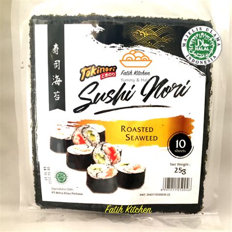 Tokinori Sushi Nori Lembar Halal Mui Rumput Laut Fatihkitchen