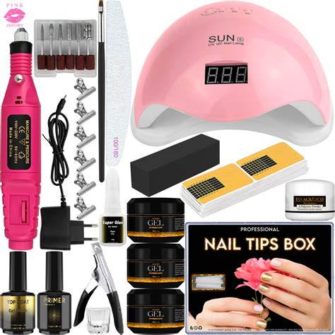 Kit Manicure Alongamento Unhas Profissional Lixadeira Motor Caneta