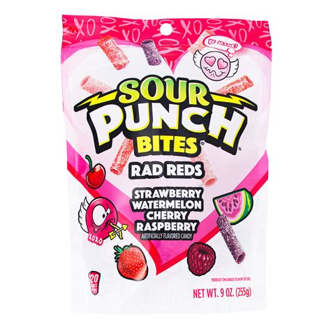 Sour Punch Bites Valentines Rad Reds 9oz Candy Funhouse Candy