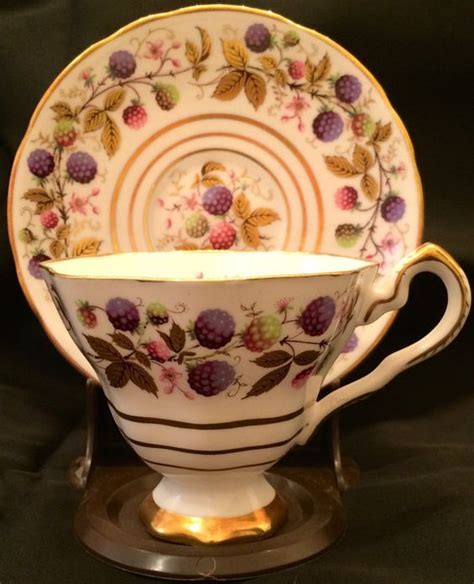 Vintage Royal Stafford Golden Bramble Teacup And Saucer China Cups