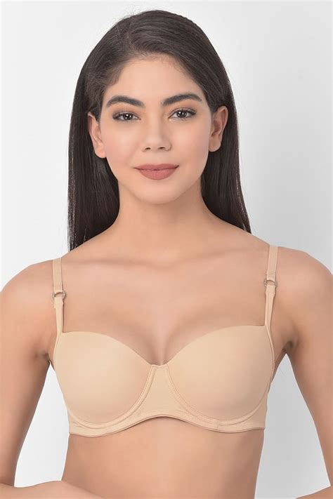 Buy Level 1 Push Up Underwired Full Cup Balconette T Shirt Bra In Nude