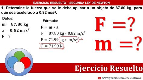 Segunda Ley De Newton Ejercicios De Masa Y Fuerza Youtube