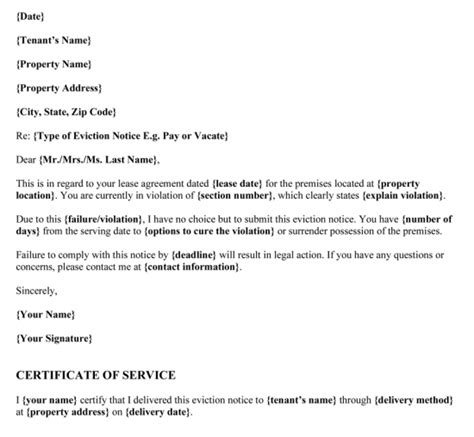 Free Eviction Notice Templates Notices To Quit Pdf And Word