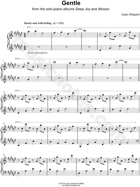 Isaac Shepard Gentle Sheet Music Piano Solo In D Minor Download And Print Sku Mn0169137