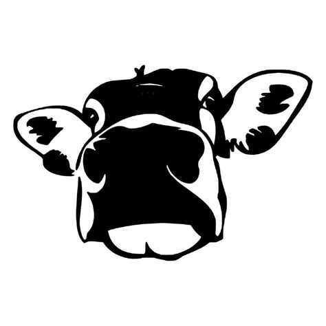 13.9*9.1CM Funny Cow Big Face Car Sticker Interesting Decorative Decal Car Styling Stickers ...