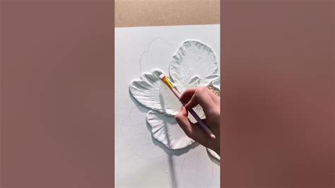 Diy White Flower Plaster Art Plaster Painting On Canvas 3d Flower