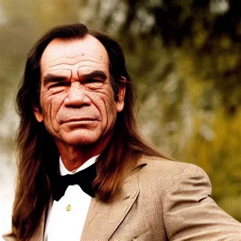 Tommy Lee Jones With Very Long Hair Photograph Stable Diffusion
