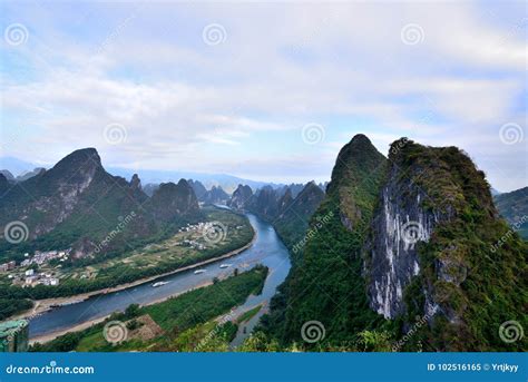 Lijiang River scenery stock image. Image of bank, lively - 102516165