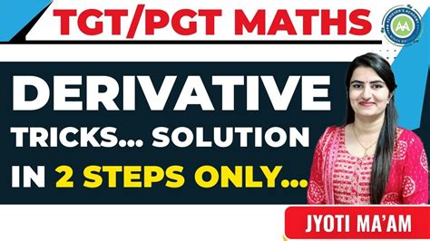 Tgt Pgt Maths Dsssb Chandigarh Derivative Tricks Solution In 2