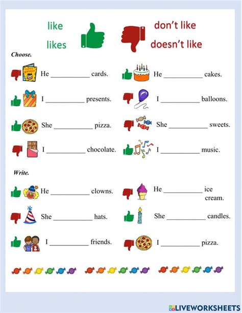 Like Likes Dont Like Doesnt Like Worksheet English Lessons For