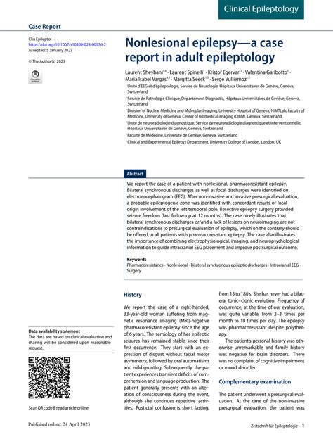 Pdf Nonlesional Epilepsy—a Case Report In Adult