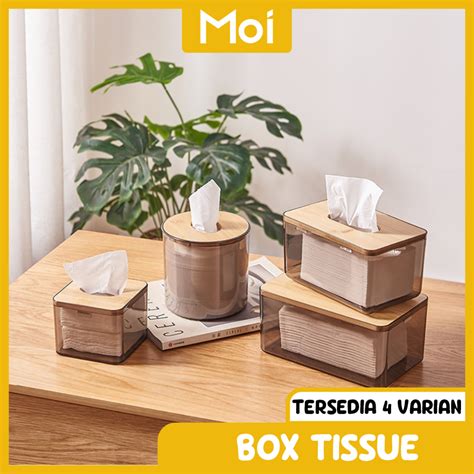 Jual Tempat Tisu Aesthetic Kotak Tisu Kayu Transparan Kotak Tissue