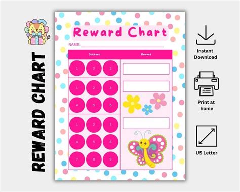 Flower Reward Chart Butterfly Sticker Chart Behavior Tool Classroom