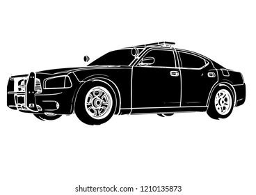 Silhouette Police Car Vector Stock Vector (Royalty Free) 1210135873 ...