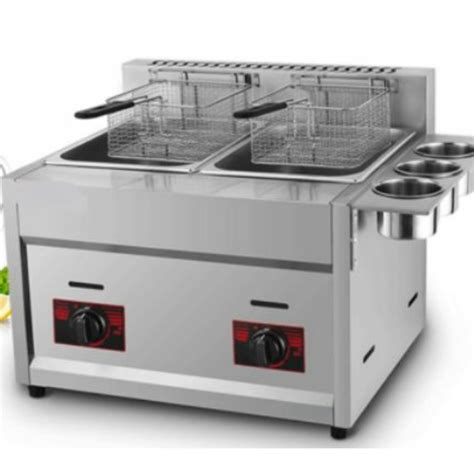 Deep Fryer 12l Use Gas Double Tank 6l6l Shopee Malaysia