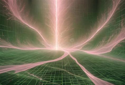 Abstract Digital Artwork Featuring A Pink Energy Beam Emanating From A