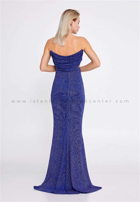 For Costume Sleeveless Maxi Lycra Mermaid Regular Saxe Blue Wedding Guest Dress Frc8728sax