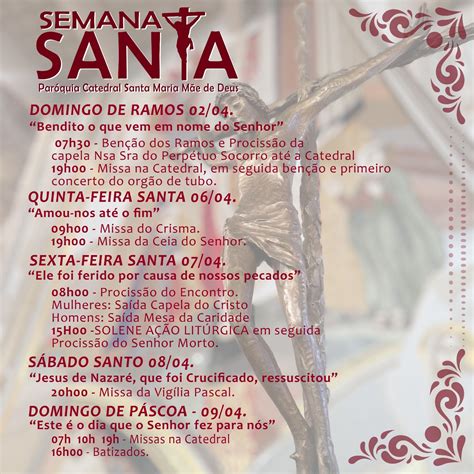 A Semana Santa Começa Que Dia - Confira a programação da Semana Santa na Catedral