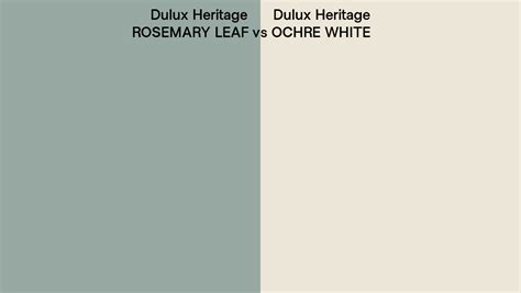 Dulux Heritage Rosemary Leaf Vs Ochre White Side By Side Comparison