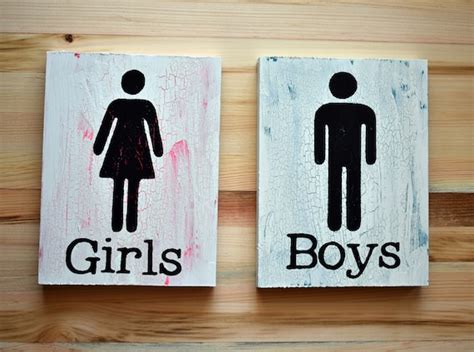 Girls and Boys Restroom Signs Bathroom Facility Signage | Etsy