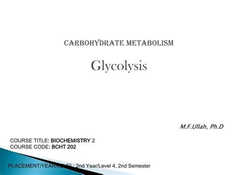 PPT - Carbohydrate Metabolism Glycolysis PowerPoint Presentation, free ...