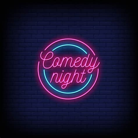 Comedy Night Neon Signs Style Text Premium Vektor