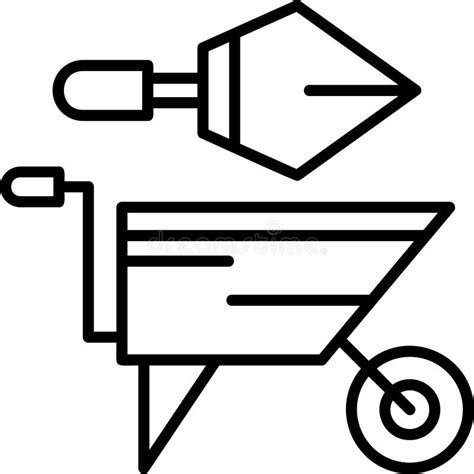 garden tools outline vector icon stock vector illustration