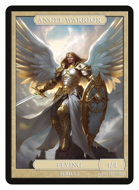 Angel Warrior Token Series 2 Of Givememana S Tokens Magic The Gathering