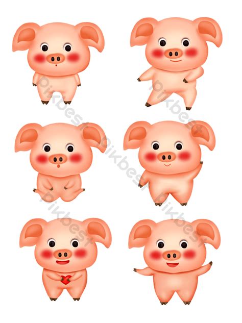 Cute Cartoon Piggy Design Element Png Images Psd Free Download Pikbest