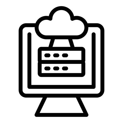 Cloud Server Data Icon Outline Vector Secure Vpn 14923805 Vector Art