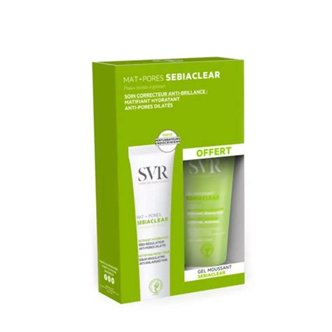 Pack Duo Svr Sebiaclear Mat Pores Gel Moussant Ml Offert