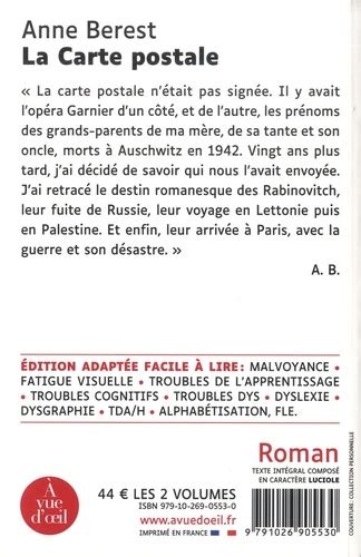 La Carte Postale 2 Volumes De Anne Berest Grand Format Livre