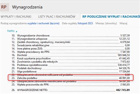 Kwota zaliczki miesięcznej od wypłat PIT nie zgadza się z kwotą z