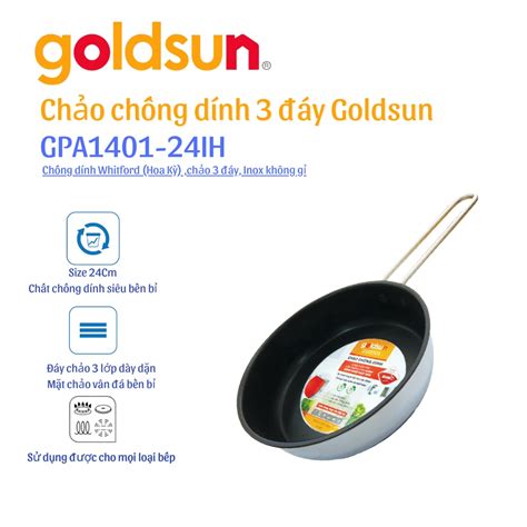 Chảo inox chống dính Goldsun GPA1401 24IH