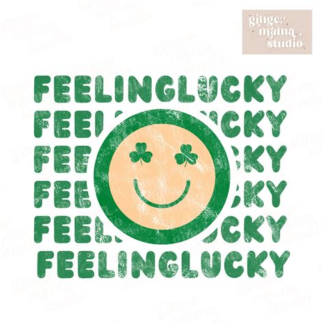 Feeling Lucky Smiley Retro Png Retro St Patricks Day Png Trendy St