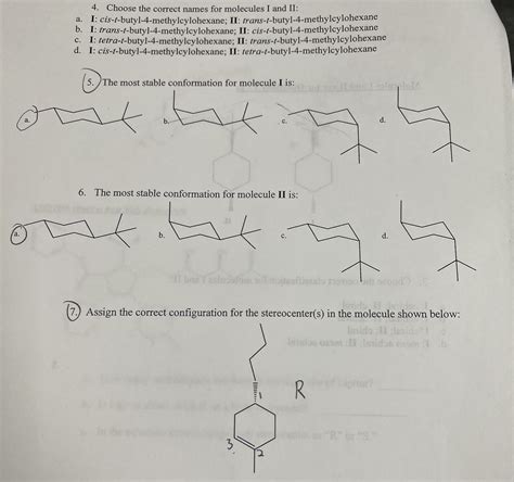 Solved Molecules I And Ii Are For Questions 3 6 I Ii 3