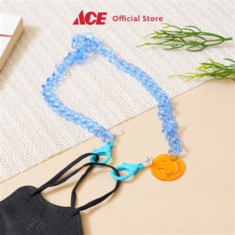 Jual Ataru Tali Masker Plastik Smiley Biru Mask Strap Stylish Mask