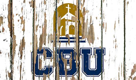 California Baptist University Vintage Logo Peeling Barn Wood Paint